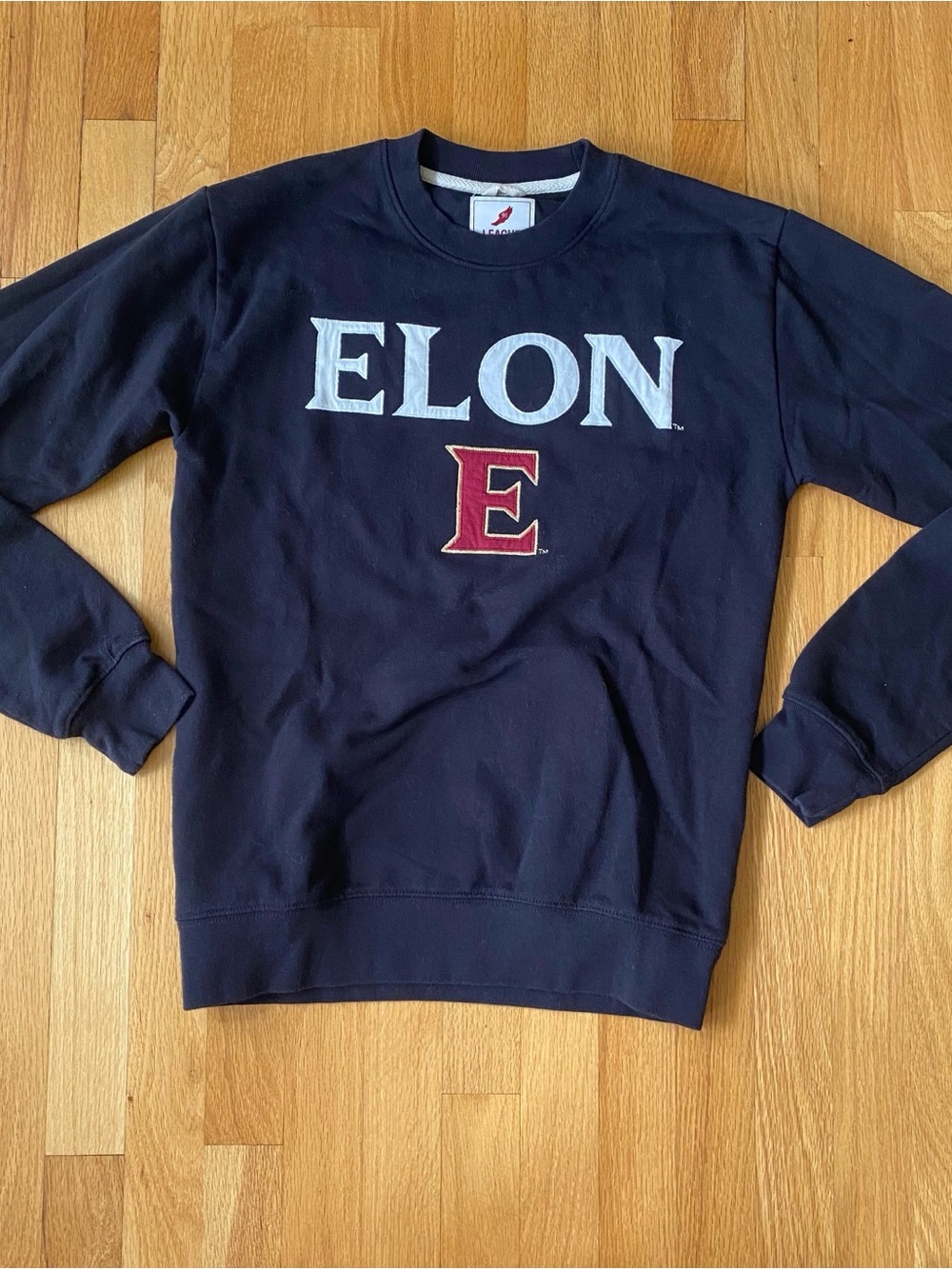 League Navy Crewneck Sweatshirt with White & Red Lettering